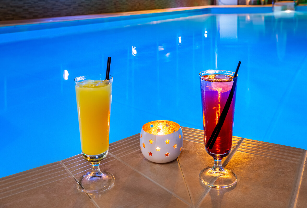 cocktail night pool slide